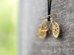 Bicycle brass pendant with moving wheels!
