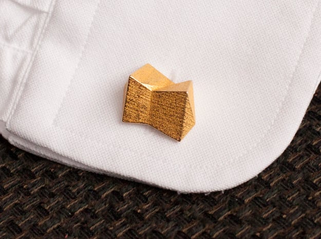 Cufflinks The Knot in Polished Gold Steel