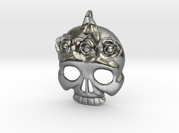 Skull with Rose Crown Charm