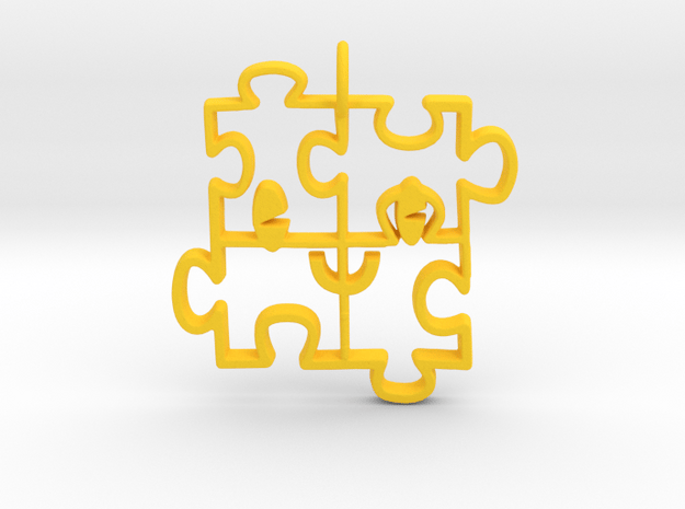 Puzzled happy face pendant