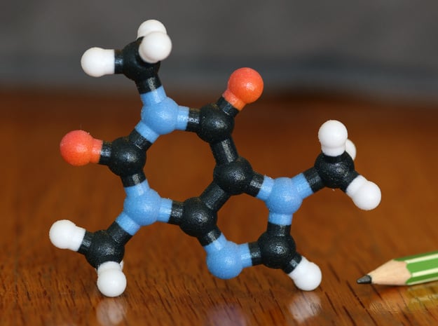 Caffeine Molecule Model, 3 Size Options