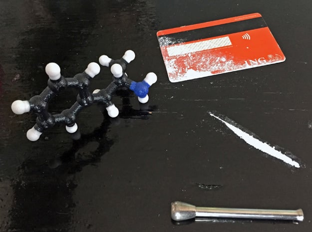 Amphetamine Molecule Model (Speed), 3 Sizes.