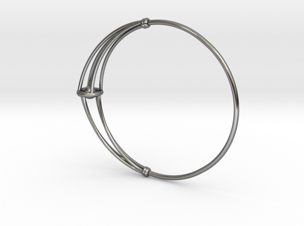 Bangle with Rolling Ball - SMK Melancholy in Fine Detail Polished Silver