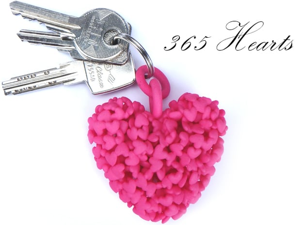 365 Hearts Key Ring