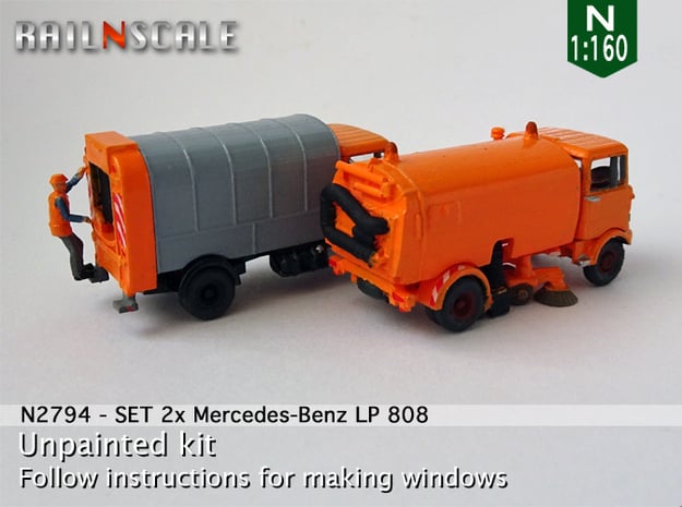 SET 2x Mercedes-Benz LP 808 (N 1:160) in Smooth Fine Detail Plastic