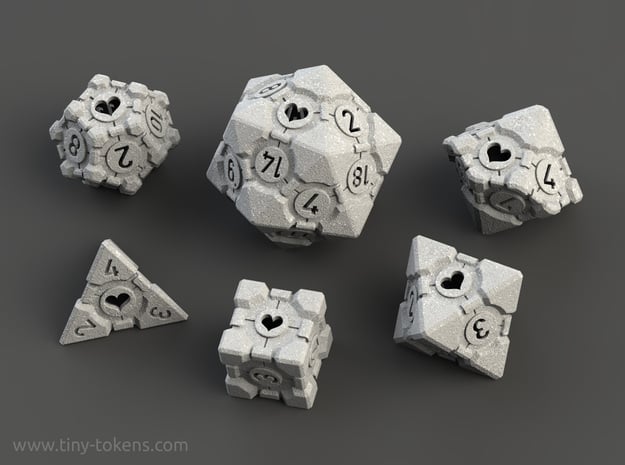Companion Cube Polyhedral Dice Set (6 dice)