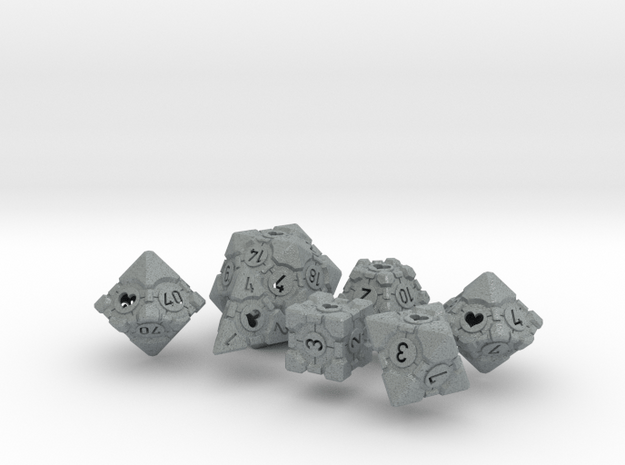 Companion Cube Polyhedral 7 Dice Set (+ decader)