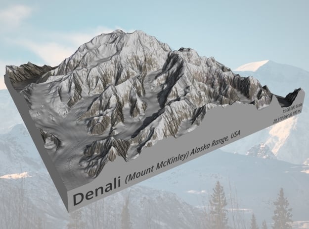 Denali (Mount McKinley) Map:  8"x8"