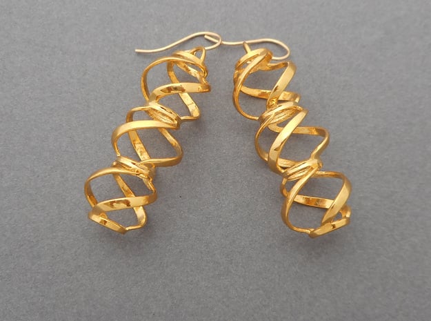 Swirl 3 - Pair of earrings in cast metal