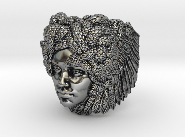 Silver, Bronze, Brass or Gold Plated Ring - Medusa