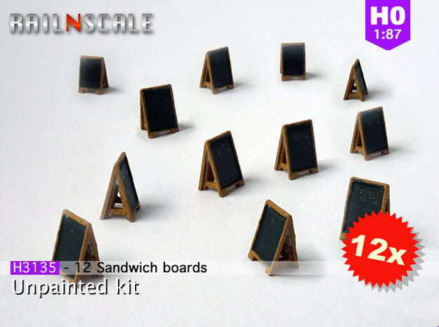 12 Sandwich boards (H0 1:87)