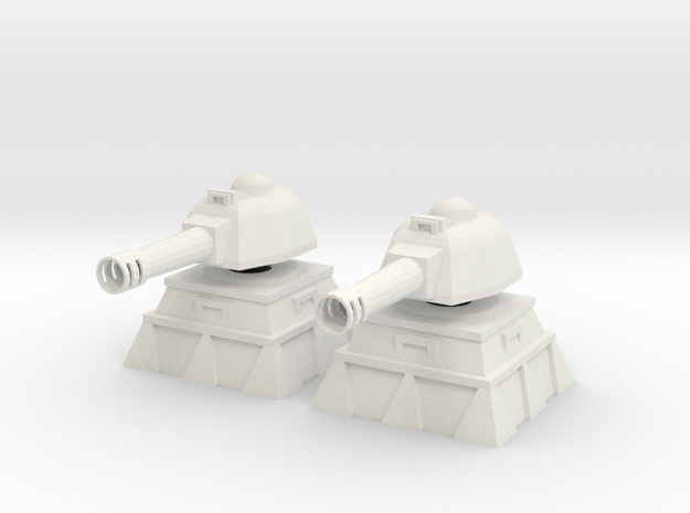 28mm Tank Cannon Turret and Bunker (x2)