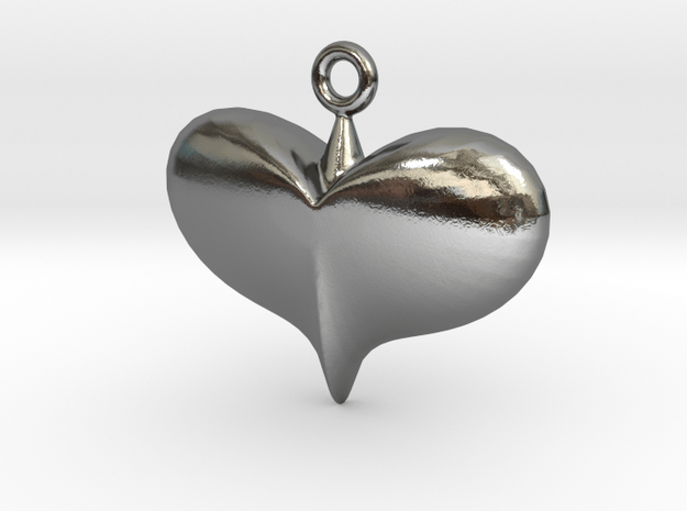 Lady Heart Pendant Full Color by Space 3D