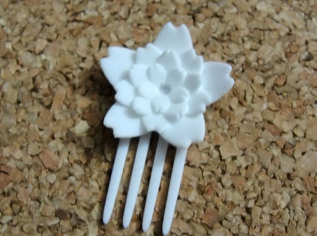 Sakura Star Mini Comb  in White Natural Versatile Plastic
