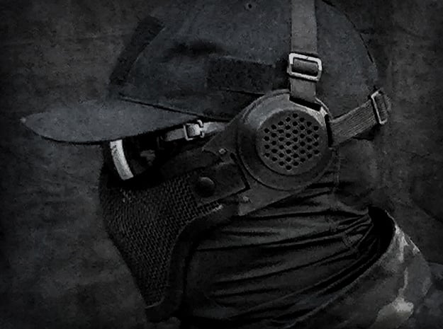 Ear Protection 2pc attaches to Airsoft Mesh Mask
