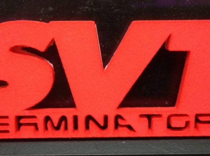 Actual emblem printed in Coral Red strong & flexible polished