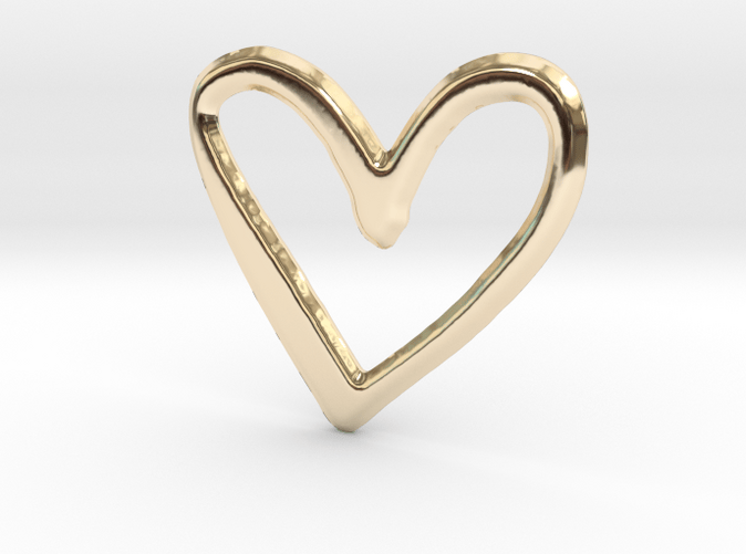 27mm Silver Yellow Plated Heart Charm
