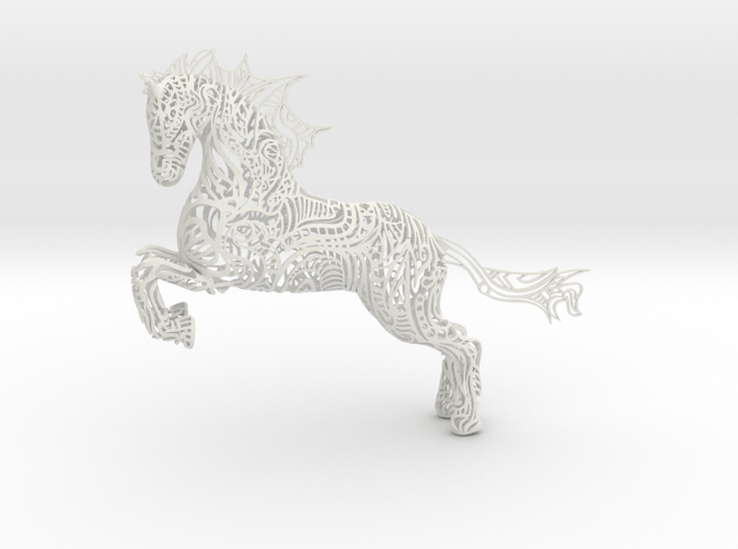 Rocinante horse sculpture in White Natural Versatile Plastic