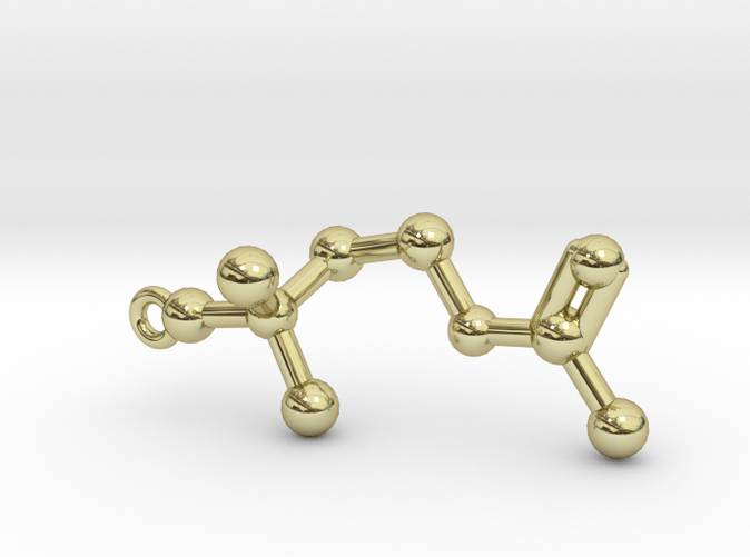 Acetylcholine Molecule Pendant Keychain in 18k Gold Plated