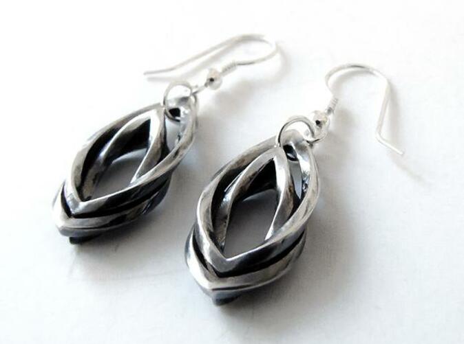 silver Leaf earrings with silver earhooks