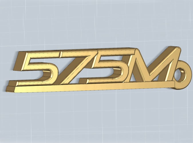 Keychain with the 575M logo, render.
