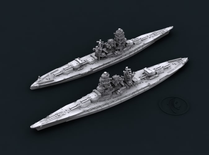 1/1200 WWII Japanese Battleship Kongo 3D Printed Gray 