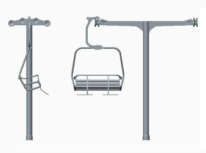 3d printed ski lift tower accessories with adjustable ladder and work platform 