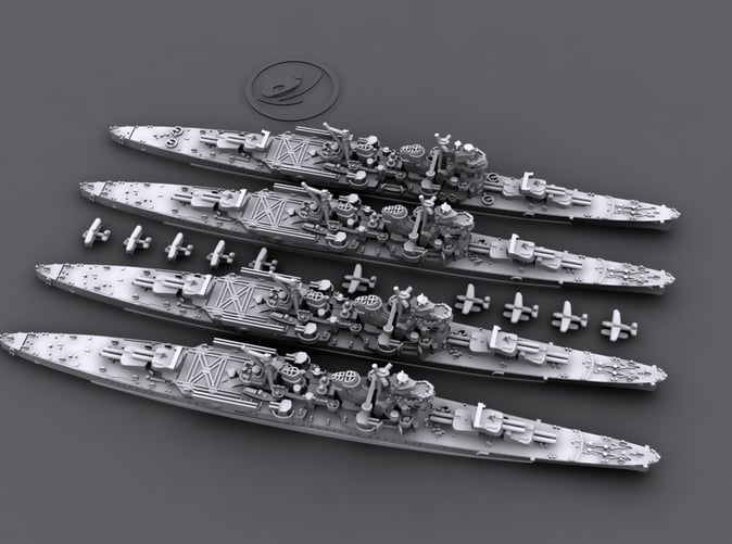 Details about   1/1200 WWII Japanese Cruiser Myoko 3D Printed Gray 
