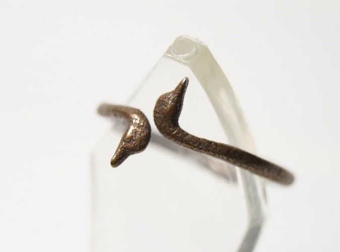 antique bronze - Swan Ring