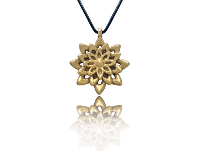 Lotus Flower Symbol Jewelry Necklace 3d printed