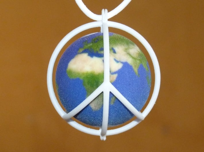 World Peace III (Globe) 3d printed Full color sandstone globe