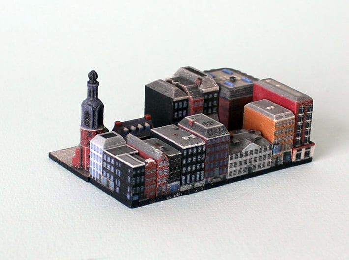 Amsterdam Canal houses 1x2 (set of 4) 3d printed 