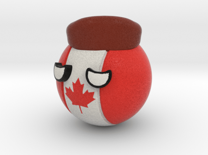 Countryballs Canada with Racoonhat 3d printed Countryballs Canada - Full Color Sandstone