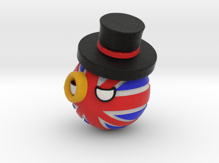 Countryballs UK with hat and monocle 3d printed Countryballs UK with hat and monocle - Full Color Sandstone