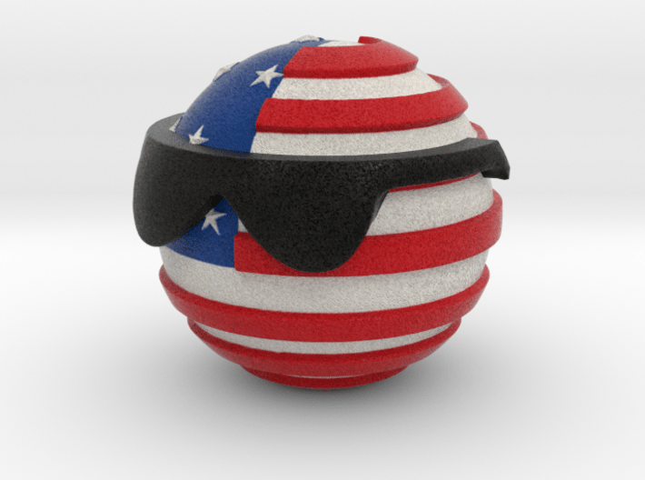 Countryballs USA with glasses 3d printed Countryballs USA - Full Color Sandstone