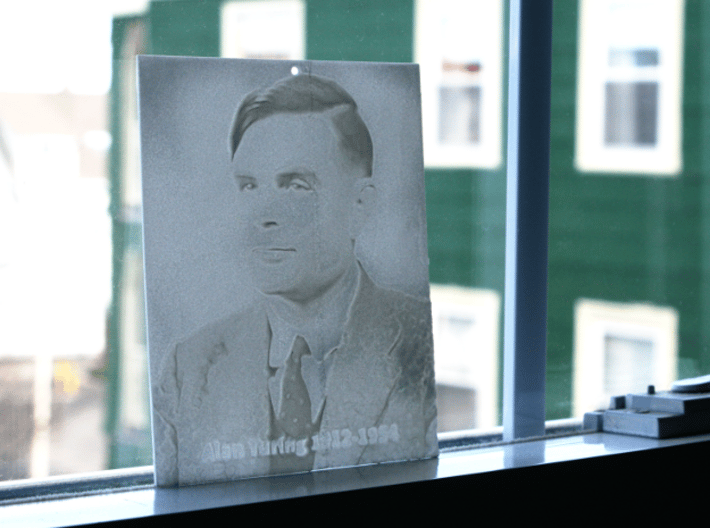 Alan Turing Shadowgram 3d printed