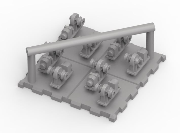 1/700 IJN Deck Winches Single & Double 3d printed 