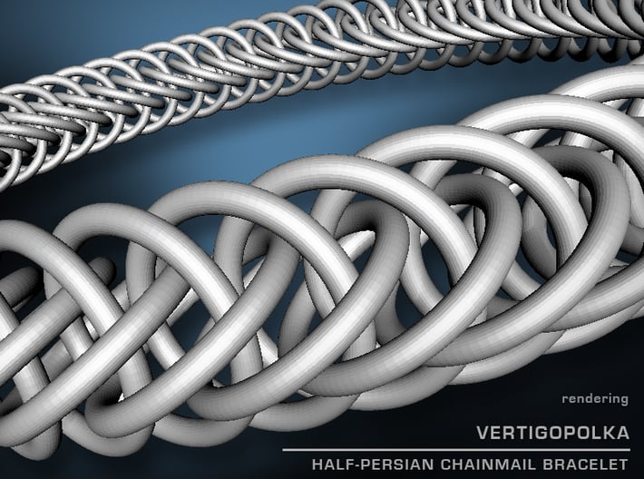 Half-Persian 4-in-1 Chainmail Bracelet 3d printed 