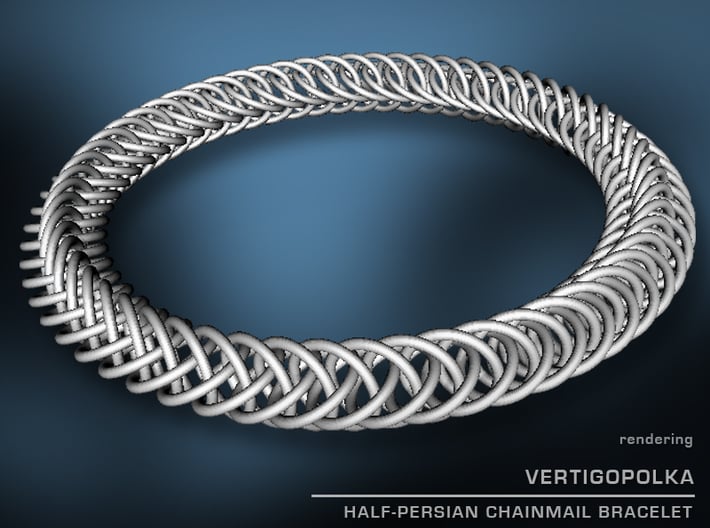 Half-Persian 4-in-1 Chainmail Bracelet 3d printed 