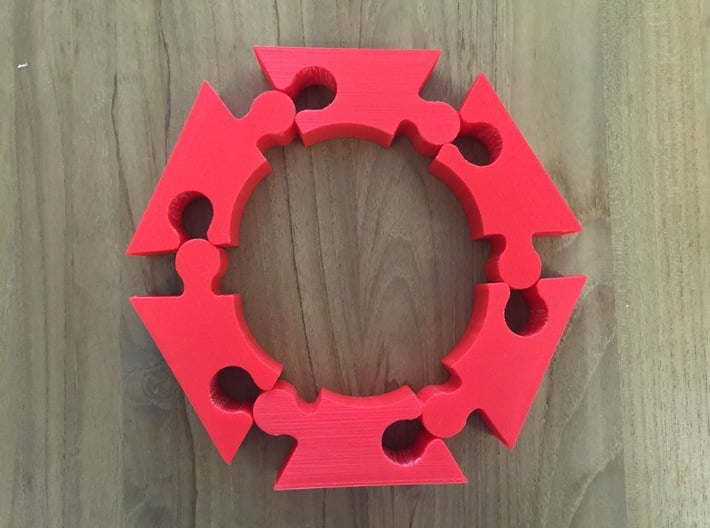 The Impossible Puzzle (Requires 6 pieces) 3d printed
