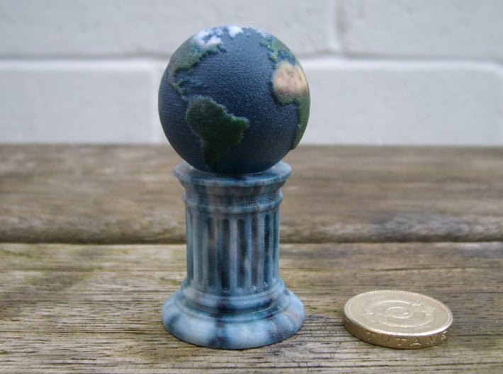 Globe-On-Pillar. A different board game counter. 3d printed
