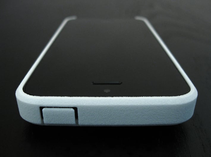 Cariband case for iPhone 5/5s, "holds stuff" 3d printed White Strong & Flexible, Front and Top, power button