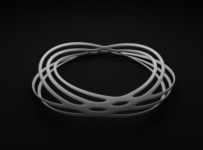 Spiral Style Bracelet 2 3d printed White Strong and Flexible Polished Render View