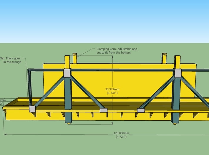 N Coal Rotary Dumper  Kit 1 of 2 3d printed basic dimensions