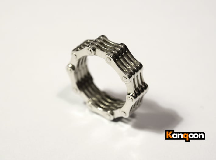 Violetta S9 - Bicycle Chain Ring 3d printed Polished Silver printed in US 6.75