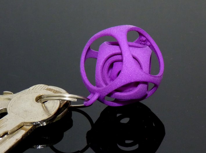 Gyro the Cube (XS) (Ring + Smooth) 3d printed Violet Purple!