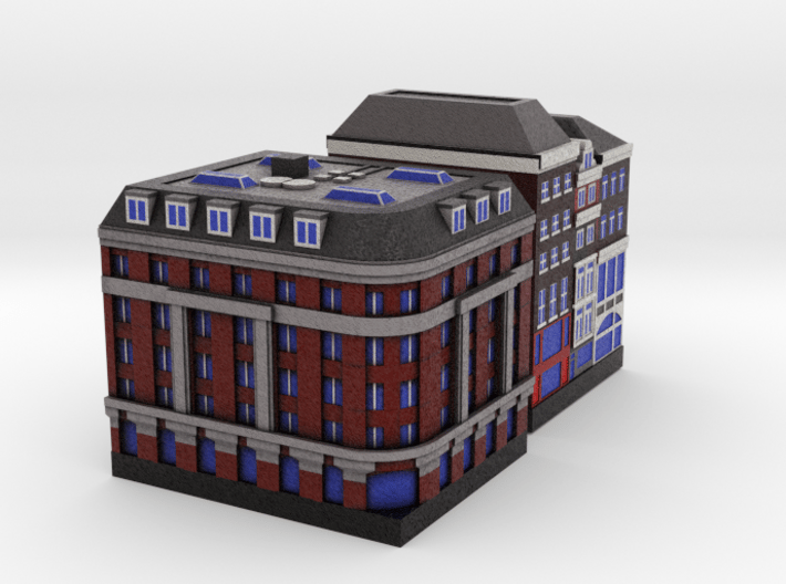 Amsterdam Corner Shopping Centre and Canal Houses  3d printed 