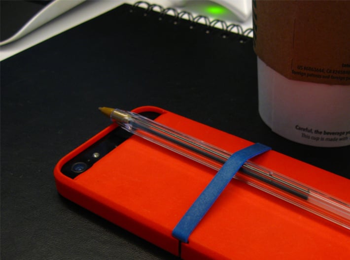 Cariband case for iPhone 5/5s, "holds stuff" 3d printed Sketchbook, coffee, pen...ready to go