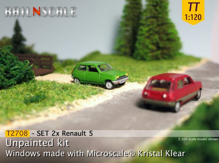 SET 2x Renault 5 (TT 1:120) 3d printed 