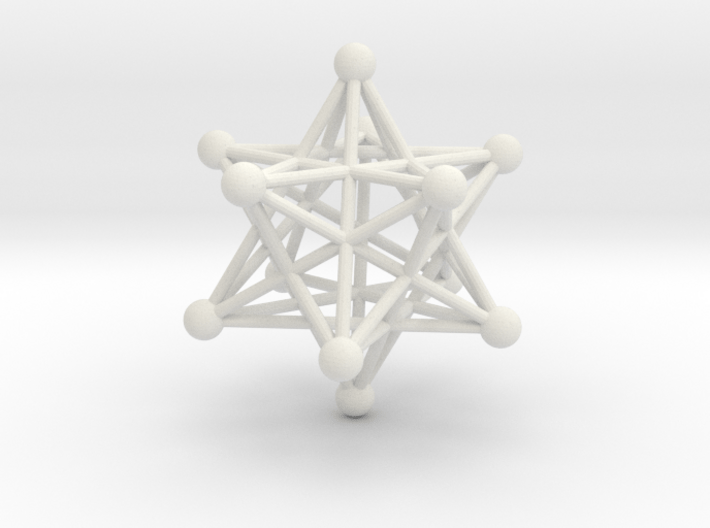 Stellated Dodecahedron pendant 40mm 3d printed 
